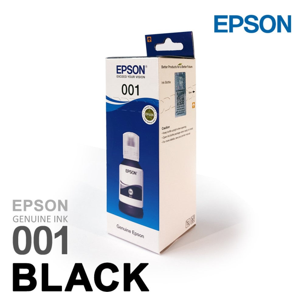 Epson 001 Black ink bottle for ecotank L4260 L4150 L14150 L6270 L4160 L6170 L405 L6190 L6160 Printers 127 ml – imageinfo.in