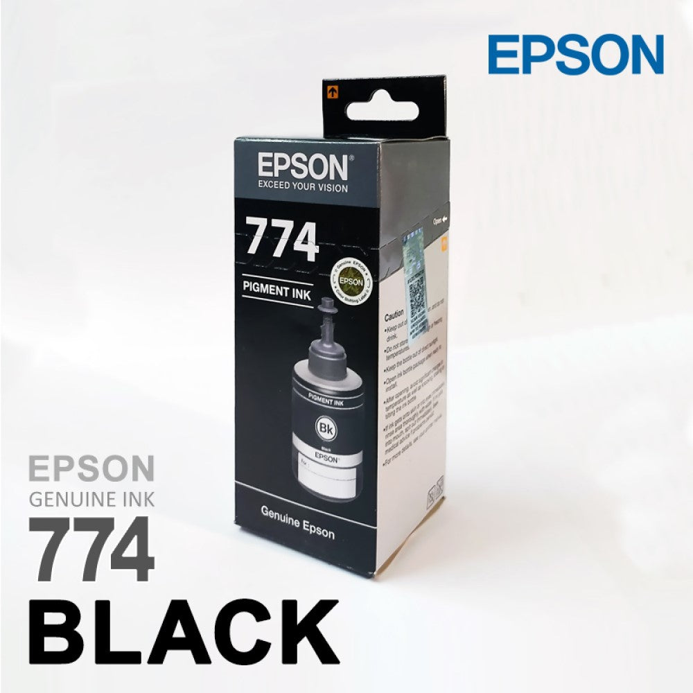 Epson Black Mono Pigment 774 140 ml Ink Bottle T7741 side