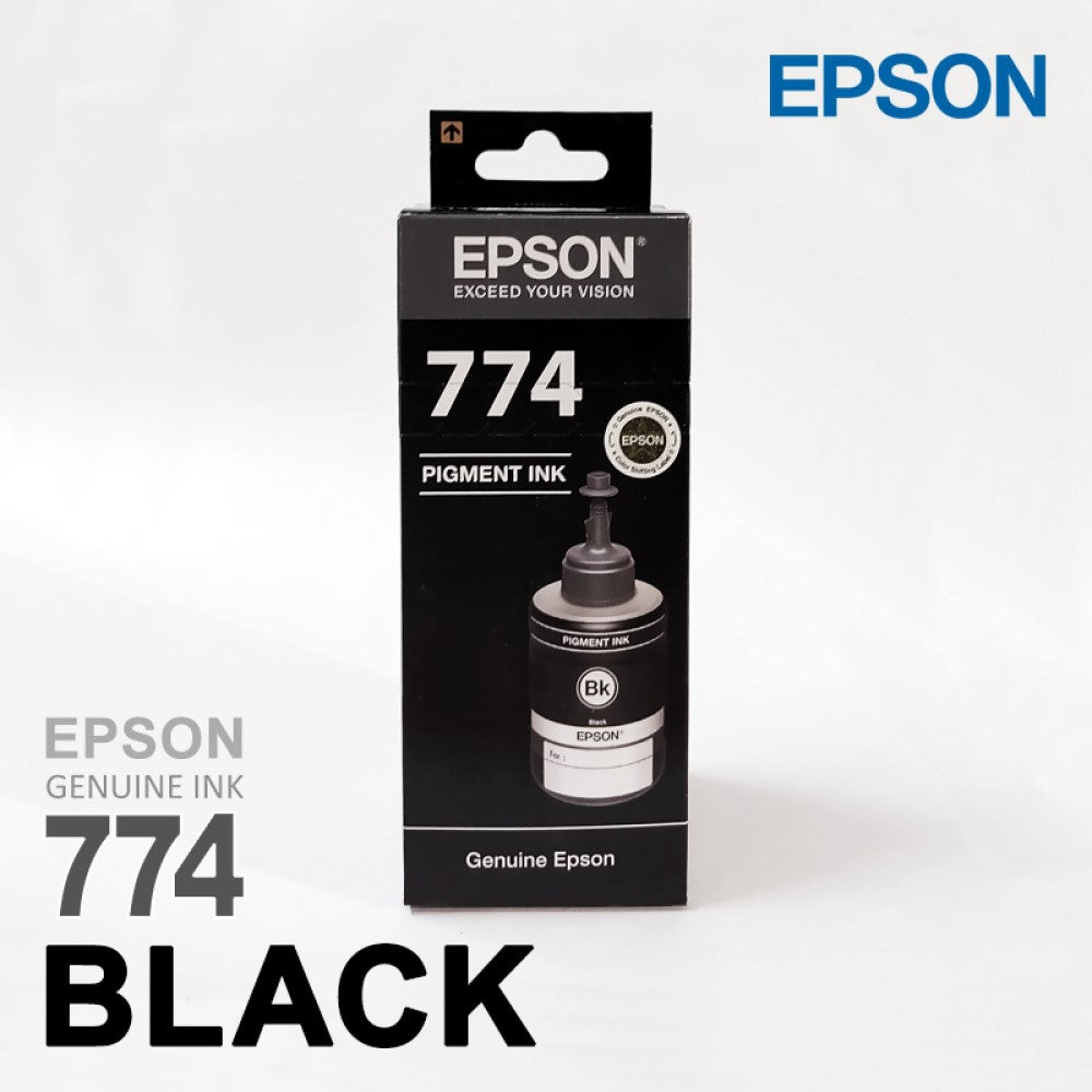 Epson Black Mono Pigment 774 140 ml Ink Bottle T7741 front