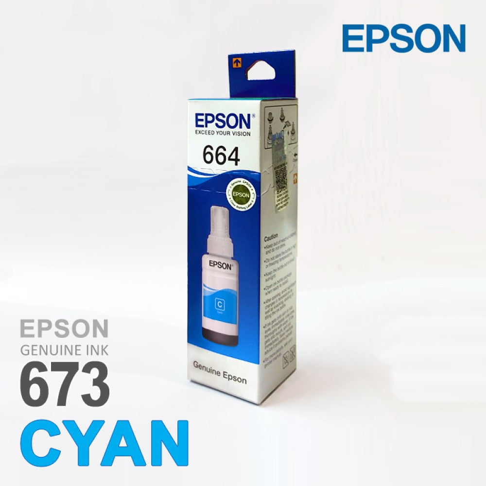 Epson T6732 / 673 Cyan Genuine Ink Bottle 70 ml side