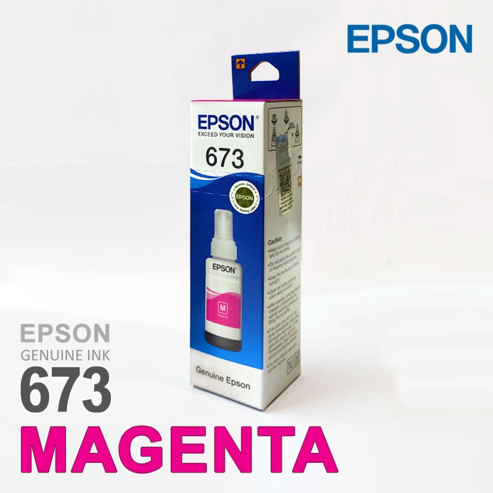 Epson T6733 / 673 Magenta Genuine Ink Bottle 70 ml side