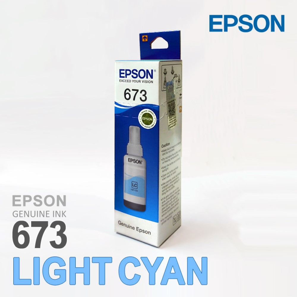 Epson T6735 673 Light Cyan Genuine Ink Bottle 70 ml side