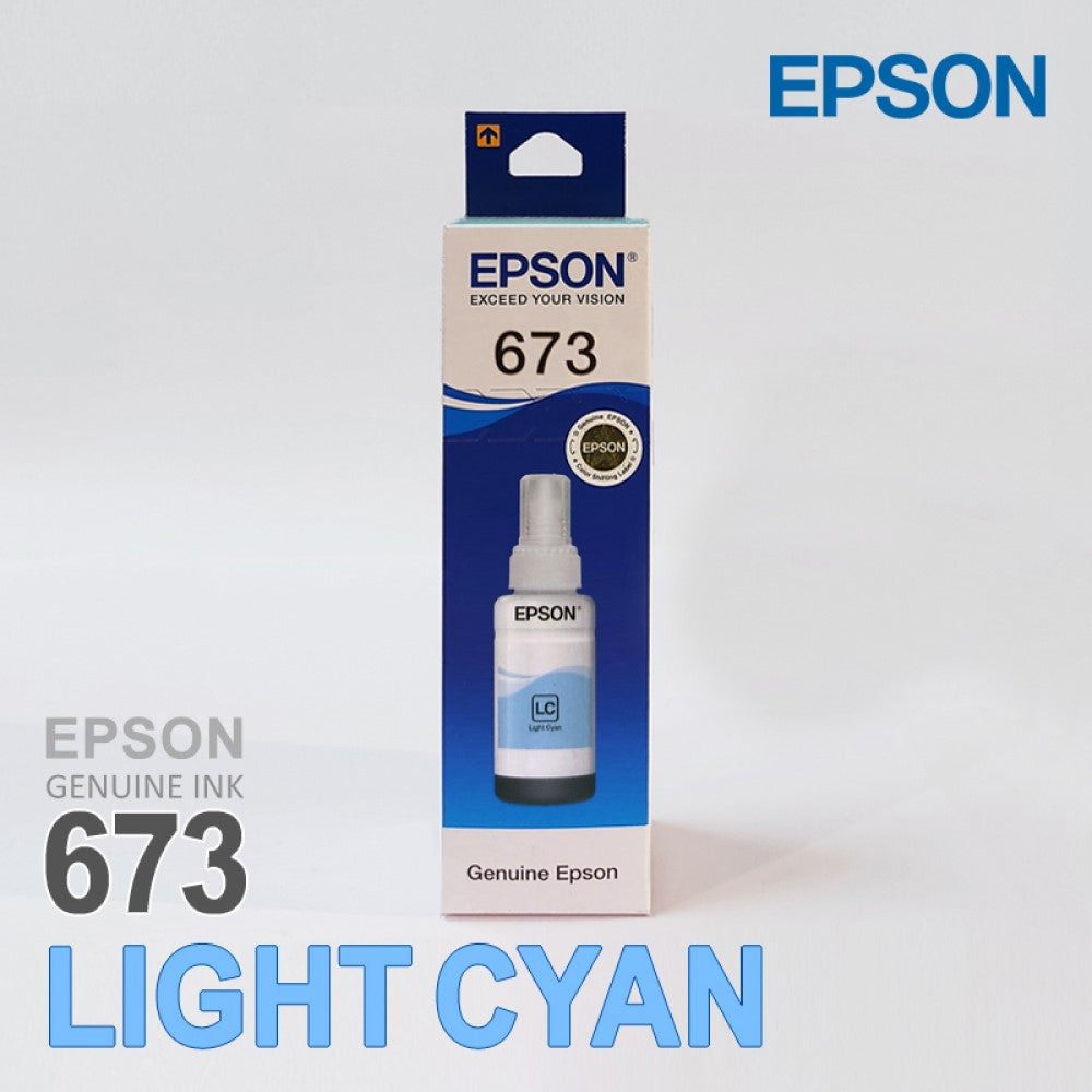 Epson T6735 673 Light Cyan Genuine Ink Bottle 70 ml front