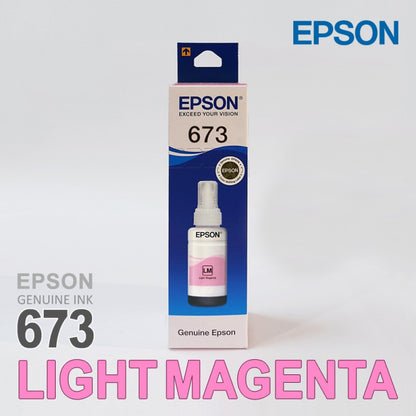 Epson T6736 / 673 Light Magenta Genuine Ink Bottle 70 ml front 