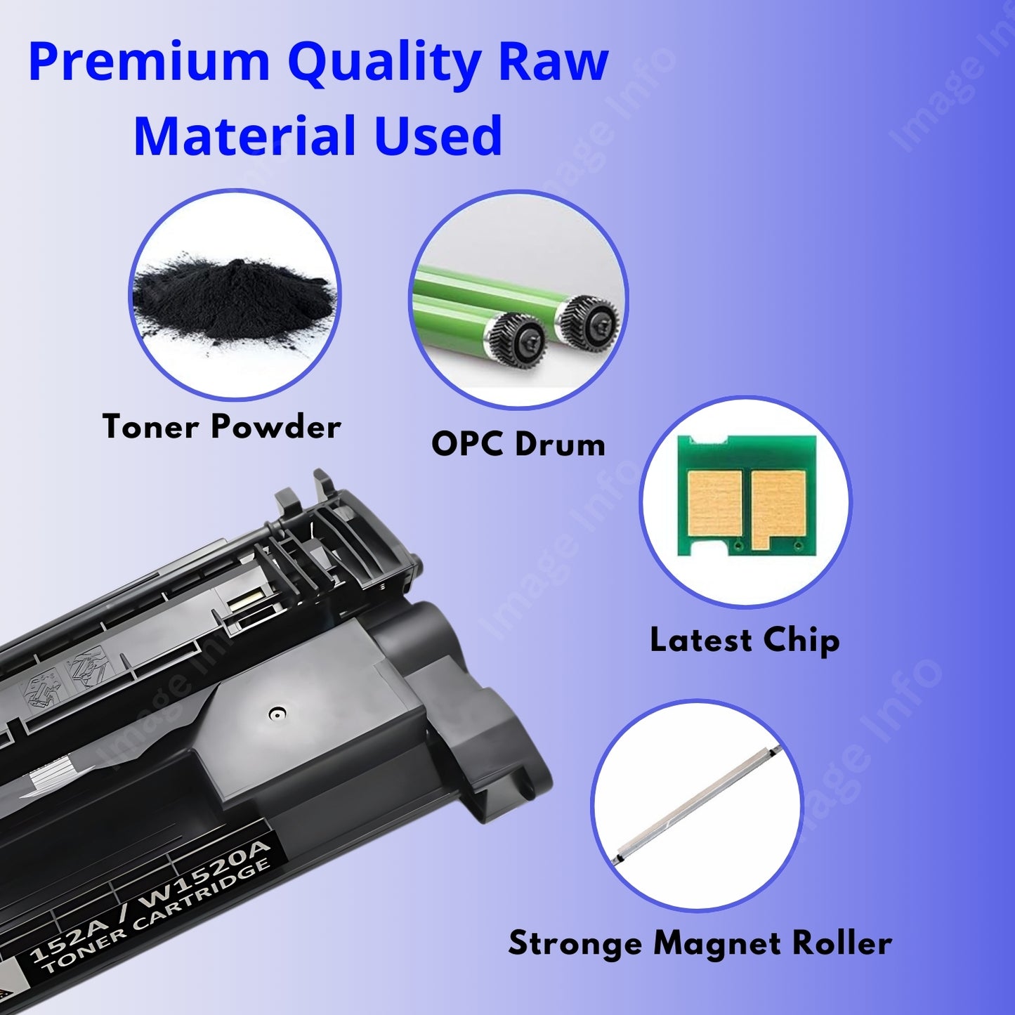 ImageInfo 152A Toner Cartridge for with Chip HP 152A / W1520A Toner Cartridge for HP Laserjet PRO 4004 / 4004D / 4004DN / 4004DW / 4104 / 4104DW / 4104FDN / 4104FDW / 4104dw / 4104fdn / 4104fdw MFP Printers